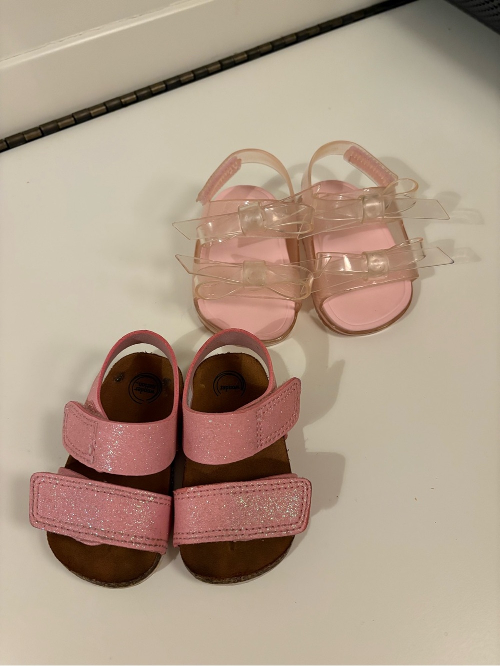 SET OF 2 summer sandals-infant size 2 Velcro closure footwear